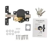 Serrure pour portes de garage - Avec 5 clés - Dispositif de sécurité en métal - Portail de jardin pour extérieur - Ferme, jardin, cour, cottage, entrepôt, piscine, poulailler