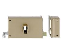 Serrure profil européen horizontale tirant coffre seul 140 x 88 mm or droite HERACLES 86910