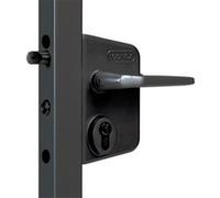 Serrure Ral 9005 Noir LOCINOX - portail battant béquille + cylindre - profil 30 à 50 - LAKQ3030 U2L