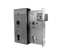 Alberts 412050 Boîtier de serrure | avec serrure galvanisée | acier | cote axe 65 mm | 190 x 100 x 50 mm