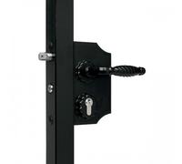 Serrure fer forgé Ral 9005 Noir LOCINOX - portail battant béquille + cylindre - profil 30 à 50 - LAKQ3030 H2L