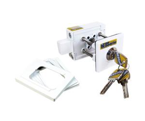 Serrure supplémentaire - Héosafe - Pour camping-car, caravane et garage - Fermeture intérieure - Blanc