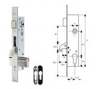 Tesa Assa Abloy - Serrure monopoint pour profilé métallique, 2240203NI