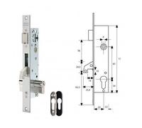 Serrure Tesa 2240/20/3NI Avec Bouclier de seguridad E190 avec Levier Basculant Crochet Renforcé