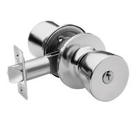 Serrure tubulaire 3500/60-70 cylindre extérieur bouton intérieur - Chromé mat - axe 70 mm - 3500U0CM