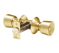 Serrure tubulaire bec de cane à condamnation V60 80 mm Laiton Poli Bouton Tulipe VACHETTE 19070000