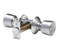 Serrure tubulaire bec de canne à condamnation V60 Acier inox Bouton Prestige - VACHETTE -19402000