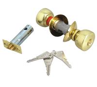 Serrure tubulaire N1 cylindre longueur 63,5 mm bouton standard laiton poli + 3 clés VACHETTE 19244000