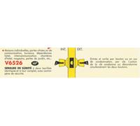 Serrure tubulaire V6526 axe 63,5mm bouton standard inox - - 19295000