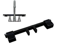 Serrure universelle for poignée de robinet for éviers doubles, protection de sécurité for enfants et animaux domestiques avec fixation centrale de tuyau, bouchon antidérapant(Black)