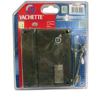 Serrure VACHETTE verticale pêne dormant demi-tour - Droite - Nickelé - 2 clés - En applique