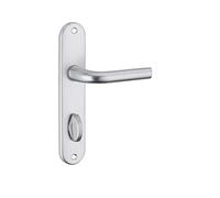 SERRURERIE DE PICARDIE - Ensemble de Poignées pour Salle de Bain et Toilette Leto à Condamnation - Aluminium - Usage Pratique et Esthétique - Entr'Axes 165 mm - Finition Argentée - Gris