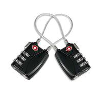 Serrures à bagages TSA, cadenas de sécurité à 3 chiffres, cadenas à combinaison, code de verrouillage pour les valises de voyage valise sac de bagages etc.(Noir 2 pièces)