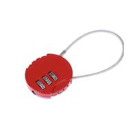 Serrures À Clé Codées Combinaison De Mot Passe 3 Chiffres Valise Bagages Serrure Code en Métal Disques Frein Cadenas(Red)