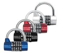 Serrures à combinaison sécurisées et de qualité, résistantes à la rouille, type U à 5 lettres, code réglable, 4 pièces, pour écoles, gymnases, plus encore, disponible en argent, rouge, bleu et noir