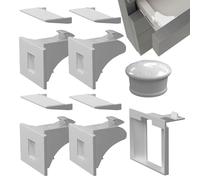 Serrures d'armoire de sécurité pour, serrures d'armoire magnétiques | Verrouillage de sécurité pour Loquets de tiroir adhésifs - Pas de perçage, protection des mains, 4 serrures avec 1 clé Neamou