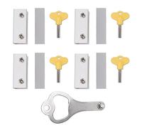 Serrures de fenêtre avec bouchon argenté, sécurité améliorée en aluminium, Installation Simple pour portes et fenêtres coulissantes