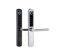 Serrures de porte d’empreintes digitales biométriques étanches Serrure de porte intelligente électronique Serrure de code de carte RFID pour porte en verre en aluminium (couleur : 3585 couli