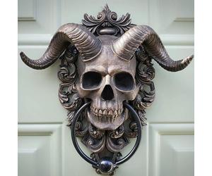 Serrures de porte en crâne du Dieu cornu Baphomet Heavy Duty Gothic Décoration murale et Plaque