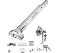 Serrures de porte SucceBuy avec barre de poussée en acier inoxydable, Dispositif de sortie anti-panique avec levier extérieur et 3 clés, Compatible avec les portes en métal ou en bois gauches et droit