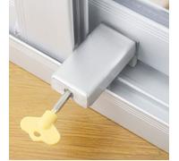 Serrures de sécurité pour fenêtre enfant - 2 serrures alu fenêtres coulissantes, clé + sécurité enfant