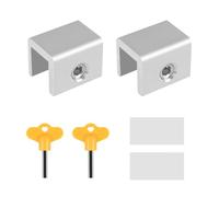 Serrures Fenêtre Coulissantes, 2/4 Ensembles de Bloque Porte Coulissante, Verrou Baie Coulissante Réglable en Acier Inoxydable, avec Clés et Entretoise Antidérapante pour Fenêtres Haut et Bas