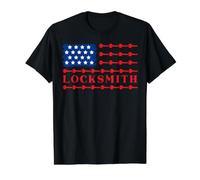 Serrurier américain avec Drapeau américain T-Shirt Graphique avec Valeur