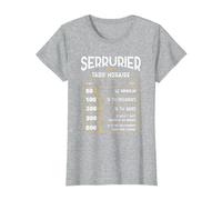 Serrurier Tarif Horaire - Humoristique Serrurier T-Shirt, Femme, Gris Chiné, L