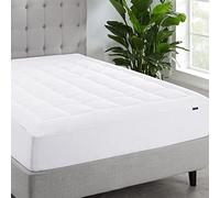 SERTA ComfortSure Housse de Matelas matelassée Respirante et élastique à Carreaux avec Poche de 45,7 cm de Profondeur pour Toutes Les Saisons, Blanc, très Grand lit