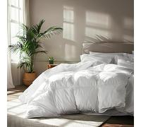 Serta Couette en Fibre de Coton et Plumes d'oie pour lit Simple - Insert de Couette 100% Coton - Hypoallergénique - Très Chaude - 172,7 x 228,6 cm - Blanc