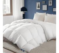 Serta Couette européenne en Duvet pour très Grand lit, Toutes Saisons, 100% Coton, Pouvoir gonflant 600, Extra Moelleuse, fabriquée aux États-Unis, Insert de Couette en Duvet Blanc, Chaleur Moyenne