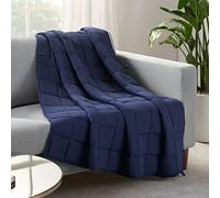 Serta Zen Rest Couverture lestée Infroissable pour Adulte remplie de Perles de Verre, 4,5 kg (121,9 x 182,9 cm), Bleu Marine