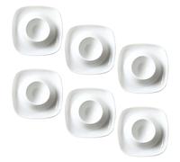 Sertay 6 Pièces Coquetier Blanc, Ensemble Coquetiers, Coquetier Blanc Céramique, Coquetier Blanc Carré, Porte Oeufs Egg Cup, Coquetier Oeuf, Convient pour Les Œufs, Les Fruits, Noix ou Les Collations