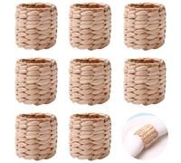 Sertay 8 Pièces Ronds Serviette Rustiques, Anneaux Napkin, Ronds Serviette Boho, Ronds Serviette Créatifs, Boucle Serviette, Ensemble Ronds Serviette Tissés, Adaptés aux Hôtel, Restaurant, Bar, Café