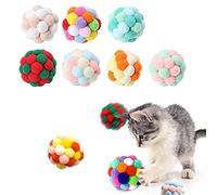 Sertay Chat en Peluche Balle Jouet, 7 Pièces Balles Colorées, Coloré Chat en Peluche Balle, Jouets Boule, pour Augmenter La Relation Entre Le Propriétaire Et l'Animal (Couleur)