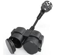 Sertay Distributeur Prises, Prise Courant Extérieur, Double Prise Courant, Multiprise Exterieur Étanche, Multiprise Double Prise Courant, pour Cuisine, Chambre, Salon, Jardin et Cour (Noir)