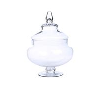 Sertay Pot de Bonbons, Bocal à Biscuits Buffet, Bocaux de Bonbons en Verre, Avec Couvercle en Verre Transparent, Poignée Ronde, Our Stockage de Bonbons, Fruits Secs, Bijoux(21 * 14cm/8.3 * 5.5in)