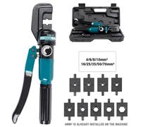 Sertisseuse hydraulique manuelle, Presse Hydraulique 4-70 Mm² 4-6-8-10-16-25-35-50-70 Outils For La Maison Pince 10 T Sertissage De Bornes Câbles DIY(4-70mm-Blue)