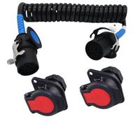 SERTPLAS Câble spiralé 15 broches 24 V-ADR avec fiches + 2 prises 15 broches 24 V ADR pour machines de chantier, camions, remorques