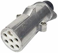 Sertplas Connecteur 7 broches 24V Type S en aluminium Contacts vissés, adaptateur pour attelage de remorque pour camions…