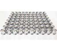 Sertplas Lot de 80 x 33 mm Camion Cache-Écrous Longue Roue Écrou Boulon Housses Chrome Voiture Cache Bouchon de Roue en ABS Plastique Chromé pour Camion, Remorque, Autobus