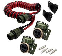 SERTPLAS Spirale électrique OTAN à 2 broches, 2 x 35 mm², 4 m de spirale OTAN, câble spirale OTAN 12 V/24 V, 2 prises OTAN avec encre de 35 mm², joint en caoutchouc, également utilisable pour aide au