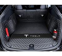 SERTUV Voiture Cuir Tapis De Coffre, pour Tesla Model Y 2021 2022 2023 Car Entièrement Entouré Personnalisation Trunk Mat Protecteur Accessoires,Blackstyle-1Set