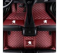 SERTUV Voiture Tapis De Sol Cuir, pour Peugeot 2008 2020 2021 2022 2023 Car Couverture Complète Floor Mats sur Mesure IntéRieur All-Weather Accessoire,Redstyle