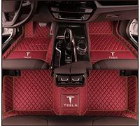 SERTUV Voiture Tapis De Sol Cuir, pour Tesla Model S 2015-2022 2023 Car Couverture Complète Floor Mats sur Mesure IntéRieur All-Weather Accessoire,Redstyle