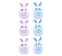 SERUCARY 6 Pièces Œuf de Pâques Coloré Lapin Ornement Remplissage Panier Décor Table Matériau PP Approprié pour Enfant Décoration Maison Fête Bureau, 2 Couleurs