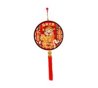 SERUCARY Dieu de Pendentif Nouvel An Chinois Suspension Ornement Printemps Vietnamien Bois Motif Bénédiction Mouvement Tête Convient pour Porte D'E, Style A