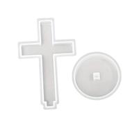 SERUCARY Modèles de Croix avec Socle, Décoration D'Halloween/Noël, Objets En Argile, Moulage En Béton à Faire Soi-même pour Résine époxy, Modèles En Silico