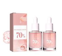 Sérum 70 % de niacinamide - Sérum hydratant et éclaircissant - Sérum facial correcteur de la pêche - Sérums correcteurs de points sombres - Améliore la peau morte - Pores rétractables (30 ml, 2 pièces