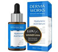 SERUM ACIDE HYALURONIQUE VISAGE avec Vitamine C, Aloe Vera et Witch Hazel - Acide Hyaluronique Serum Visage Anti Ride et Anti Age - Hyaluronic Acid Soin de Jour Skincare Homme et Femme de DERMAWORKS